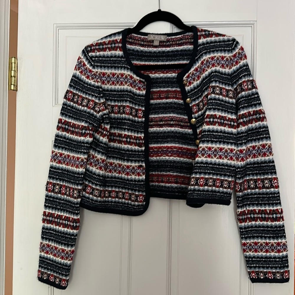 J crew fair isle cardigan